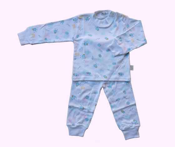 F03肩扣套裝嬰幼服(青)