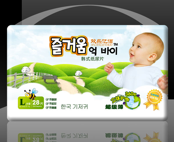 歡樂億佰韓式紙尿片(L大號28片)