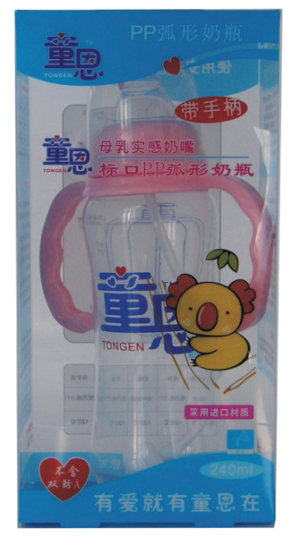 童恩標(biāo)口PP弧形奶瓶240ml
