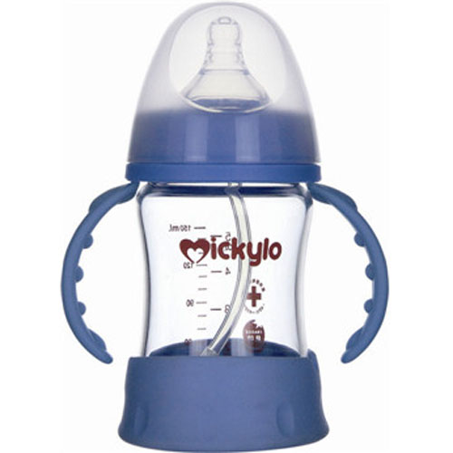 米奇樂防破晶鉆玻璃寬口自動(dòng)奶瓶150ml