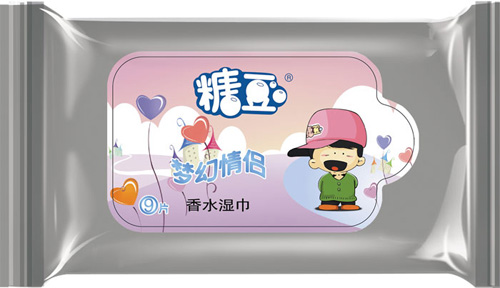 糖豆夢幻情侶男用9片裝香水濕巾