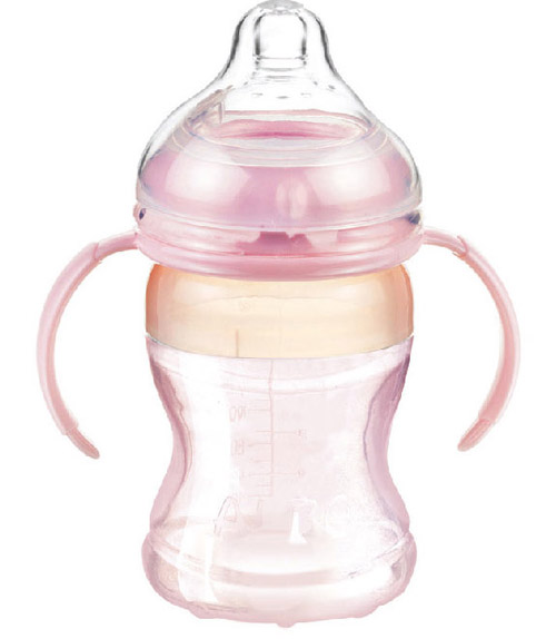 愛樂寶仿母乳硅膠奶瓶180ml粉色