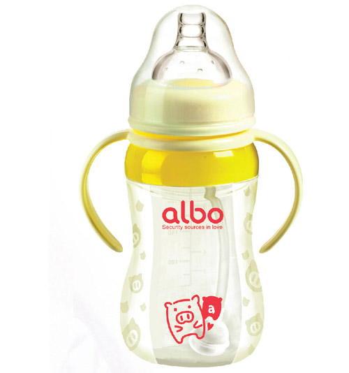 愛(ài)樂(lè)寶硅膠自動(dòng)奶瓶260ml黃色