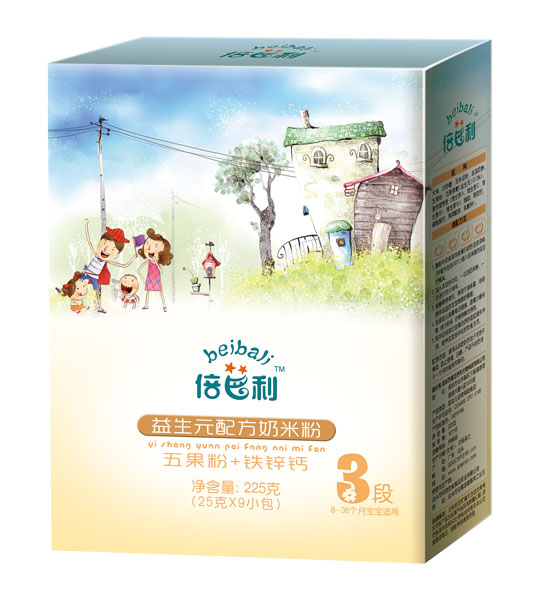 倍芭利五果粉+鐵鋅鈣益生元配方奶米粉盒裝