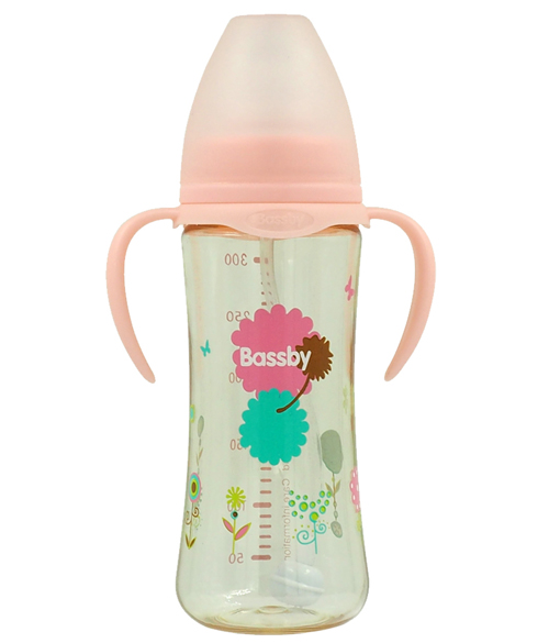 貝斯比寬口弧形PPSU自動(dòng)奶瓶300ml紅色