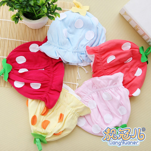 靚冠兒嬰幼兒純棉六片花邊帽子