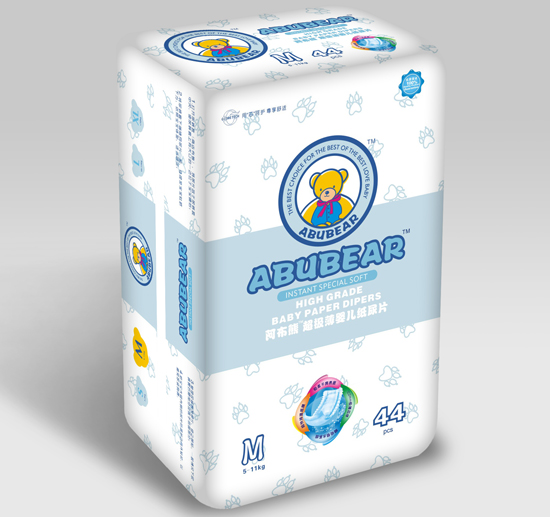 阿布熊超級(jí)薄嬰兒紙尿片M碼44片