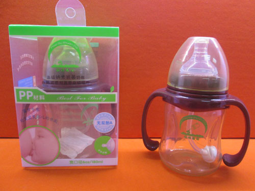 苗哺專家6安寬口雙耳高級(jí)納米抗菌奶瓶