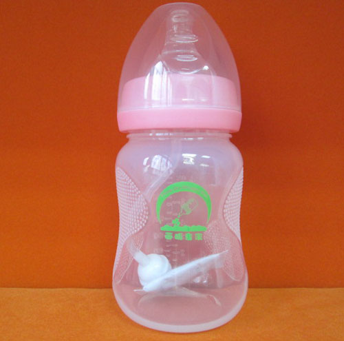苗哺專家6安寬口自動吸管磨砂手感PP奶瓶