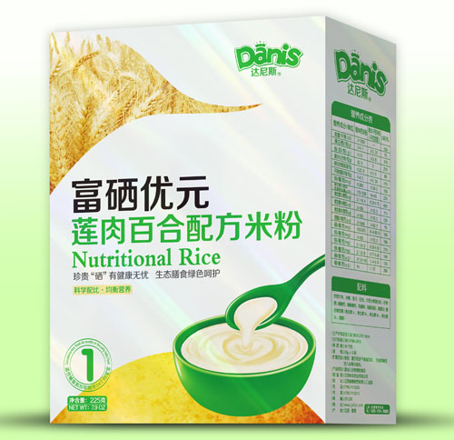 達(dá)尼斯富硒優(yōu)元蓮肉百合米粉盒裝1段