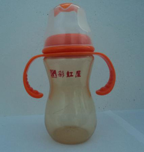 彩虹屋PP寬口徑納米銀奶瓶270ML橙色