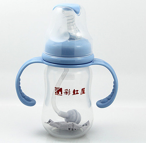 彩虹屋PP標(biāo)口徑圓弧奶瓶150ML藍色