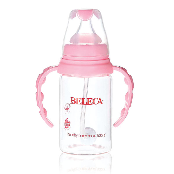 貝樂嘉粉色雙柄全自動防爆奶瓶
