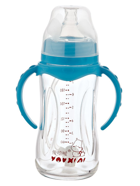 優(yōu)嘻噯全抗體玻璃自動奶瓶藍(lán)色240ml