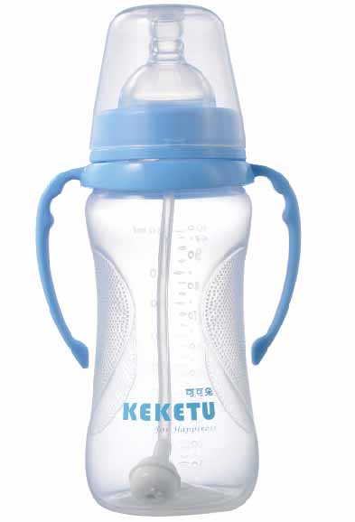 可可兔PP寬口防滑帶柄240ml