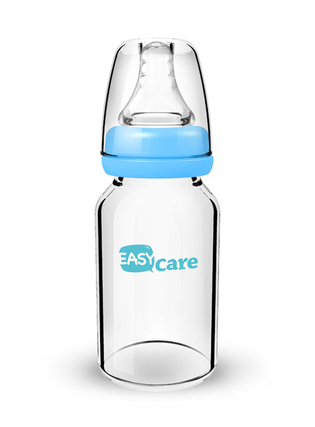 伊斯卡爾120ml玻璃標(biāo)準(zhǔn)口徑奶瓶(藍)