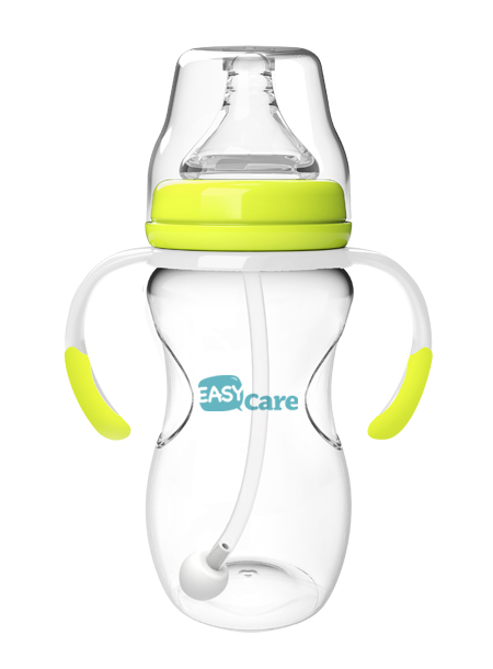 伊斯卡爾240mlPP自動寬口徑奶瓶(黃)