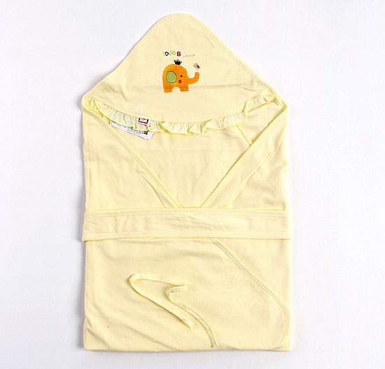 金色小魚純棉素色雙面布抱毯