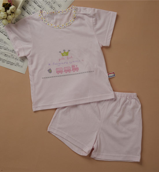 金色小魚精棉素色單面快樂(lè)之旅短袖肩開套