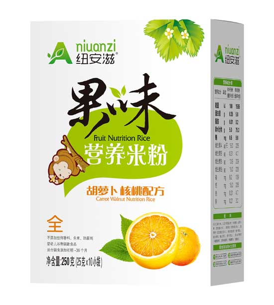 紐安滋胡蘿卜核桃配方果味營(yíng)養(yǎng)米粉(盒)