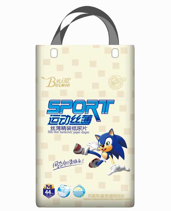 貝+愛運動絲薄紙尿片M-44片