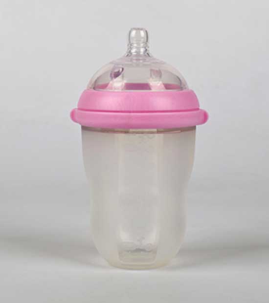 亨特貝貝超寬口硅膠奶瓶250ml紅色