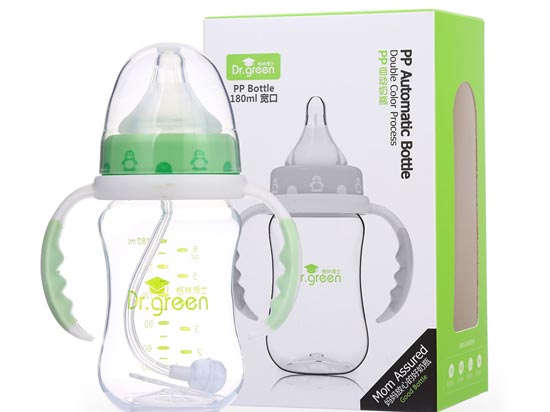格林博士寬口PP自動(dòng)奶瓶80ML綠色