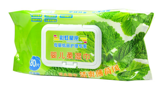 彩虹星座薄荷風(fēng)嬰兒柔濕巾80抽