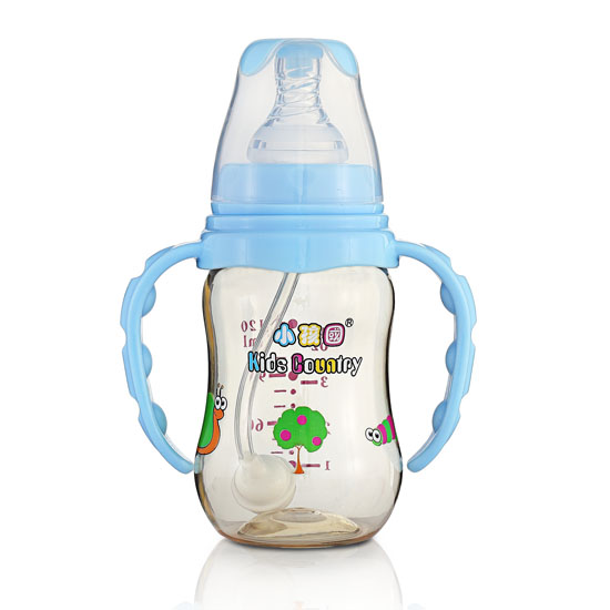 小孩國初生標(biāo)口弧形自動PPSU安全奶瓶120ML藍(lán)色