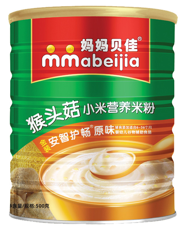 媽媽貝佳原味500克猴頭菇小米米粉聽(tīng)裝