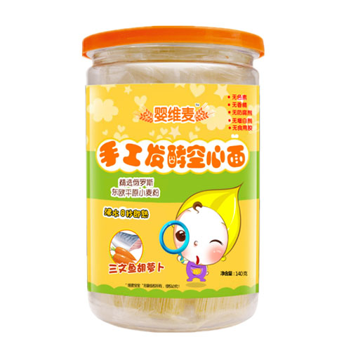 嬰維麥手工發(fā)酵空心面三文魚胡蘿卜