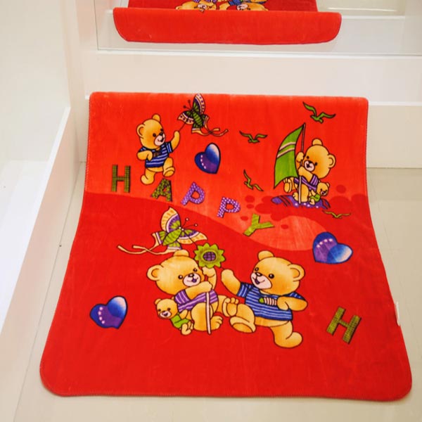 亞奧超柔小毯子快樂熊紅色