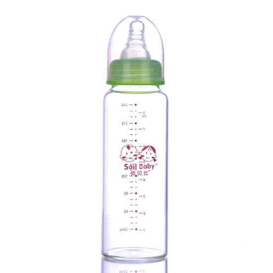 帥貝比標口晶鉆玻璃奶瓶240ml