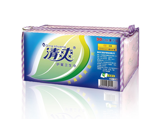 清爽水晶系列—30片245mm日用絲薄干網(wǎng)彈性護(hù)翼衛(wèi)生巾