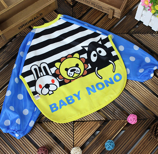 寶寶罩衣食飯衣畫畫衣圍兜藍(lán)