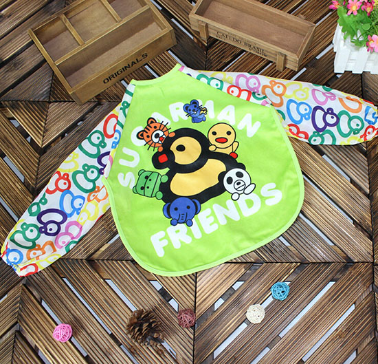 寶寶罩衣食飯衣畫畫衣圍兜小鴨子