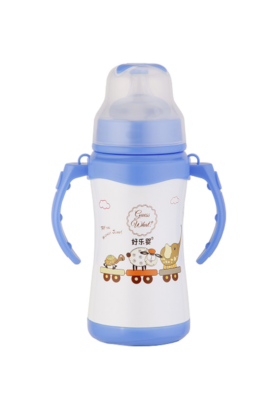 好樂嬰奶瓶雙柄淺藍(lán)色