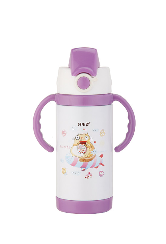 好樂嬰水杯雙柄大容量紫色