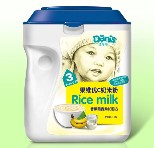 達尼斯香蕉燕麥果維優(yōu)C奶米粉3段