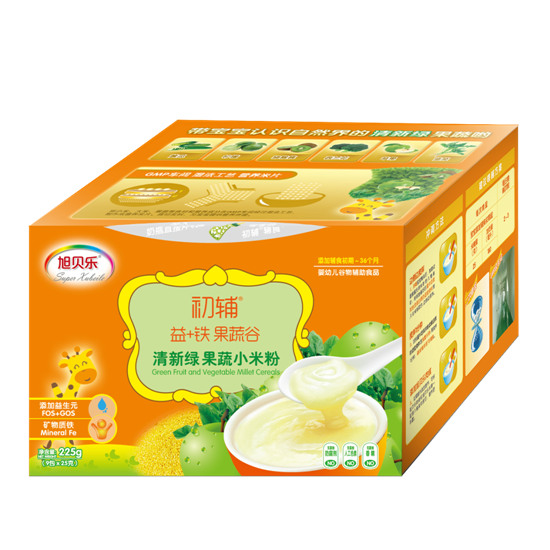 旭貝樂初輔清新綠果蔬小米粉