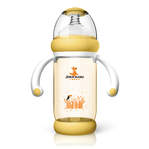 小袋鼠巴布防燙PPSU奶瓶BP-857黃色