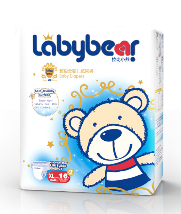 拉比小熊超級(jí)柔嬰兒紙尿褲XL18
