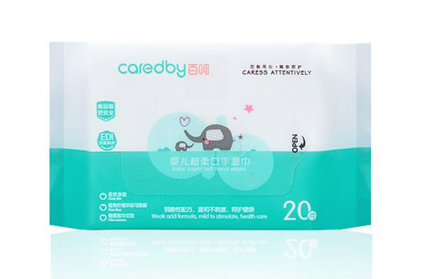 百呵嬰兒超柔口手濕巾20片