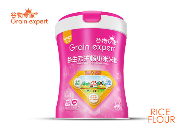 谷物專(zhuān)家益生元護(hù)暢小米米粉-胡蘿卜配方 桶裝