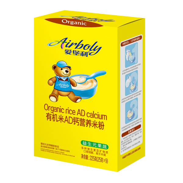 愛堡利有機(jī)米AD鈣營養(yǎng)米粉-益生元果蔬