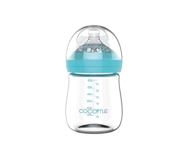 可可萌新生兒晶鉆玻璃奶瓶 藍(lán)色