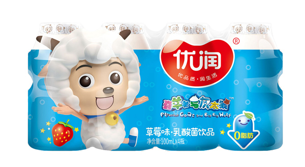 優(yōu)潤草莓味乳酸菌飲品 100ml組裝