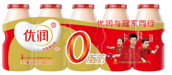 優(yōu)潤乳酸菌飲品 100ml 優(yōu)潤0脂肪 瓶標
