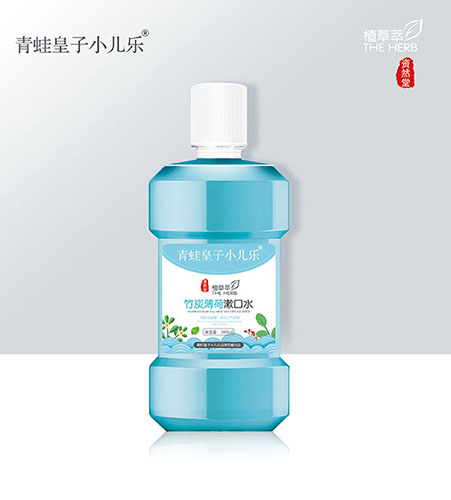 青蛙皇子小兒樂(lè)資然堂植草萃竹炭薄荷漱口水260ml