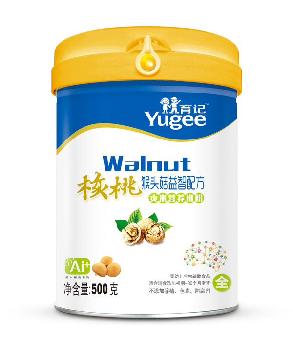 育記貢米營養(yǎng)米粉-核桃猴頭菇益智配方桶裝